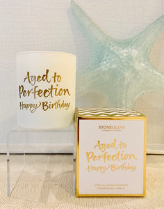 Aged to Perfection Happy Birthday Candle